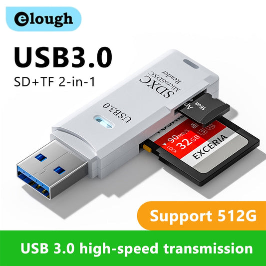 יו.אס.בי קורא כרטיסים 2 IN 1 USB 3.0 Micro SD TF Card